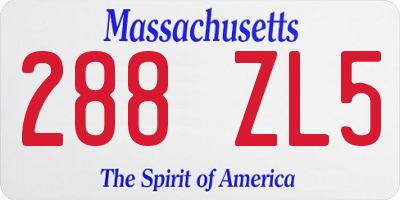 MA license plate 288ZL5
