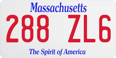 MA license plate 288ZL6