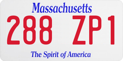 MA license plate 288ZP1