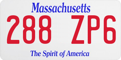 MA license plate 288ZP6