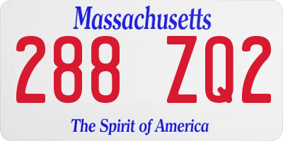 MA license plate 288ZQ2