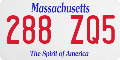 MA license plate 288ZQ5