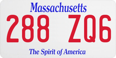 MA license plate 288ZQ6
