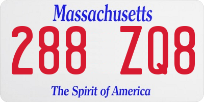 MA license plate 288ZQ8