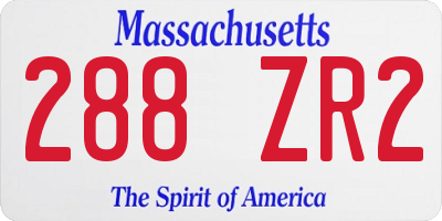 MA license plate 288ZR2