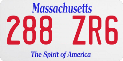 MA license plate 288ZR6