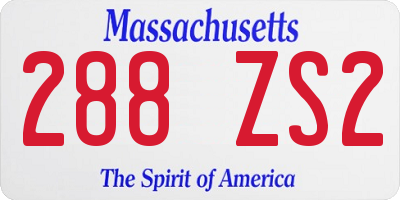 MA license plate 288ZS2