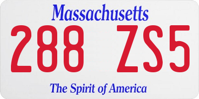 MA license plate 288ZS5