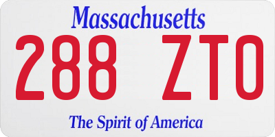 MA license plate 288ZT0