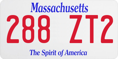 MA license plate 288ZT2