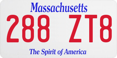 MA license plate 288ZT8