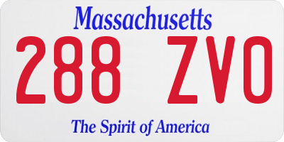 MA license plate 288ZV0