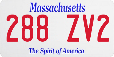 MA license plate 288ZV2