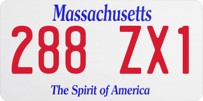 MA license plate 288ZX1