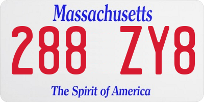 MA license plate 288ZY8