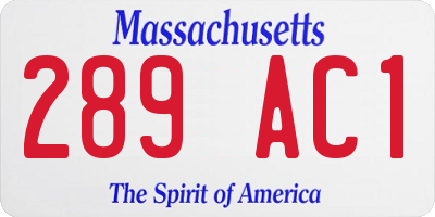 MA license plate 289AC1