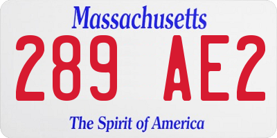 MA license plate 289AE2