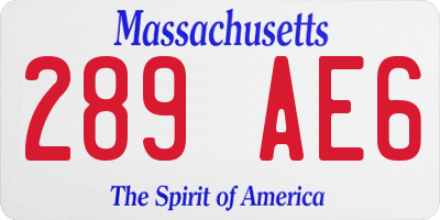 MA license plate 289AE6