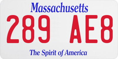 MA license plate 289AE8