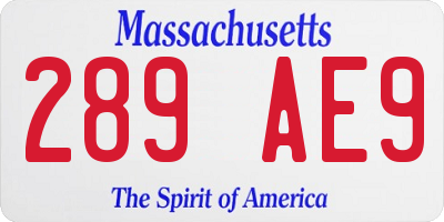 MA license plate 289AE9