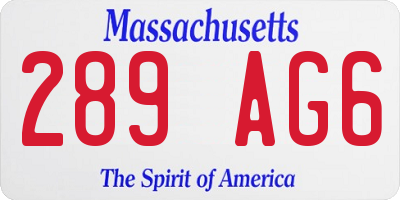 MA license plate 289AG6