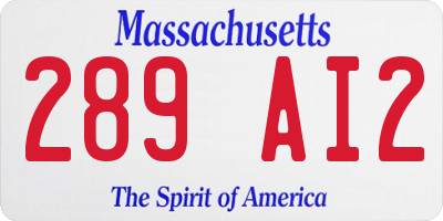 MA license plate 289AI2