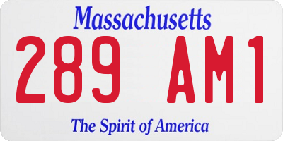 MA license plate 289AM1