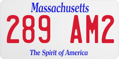 MA license plate 289AM2