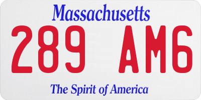 MA license plate 289AM6