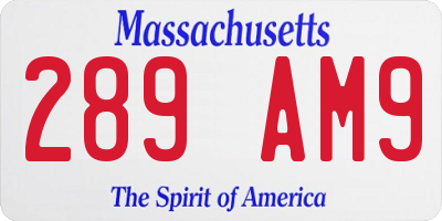 MA license plate 289AM9