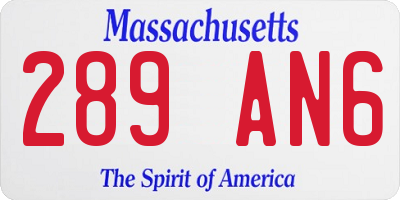 MA license plate 289AN6