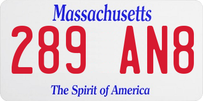 MA license plate 289AN8