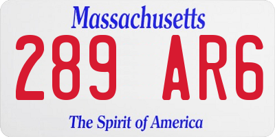 MA license plate 289AR6