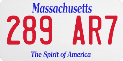 MA license plate 289AR7