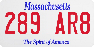 MA license plate 289AR8