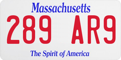 MA license plate 289AR9