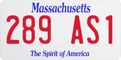 MA license plate 289AS1