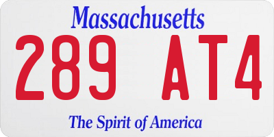 MA license plate 289AT4