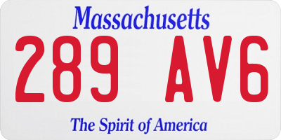 MA license plate 289AV6