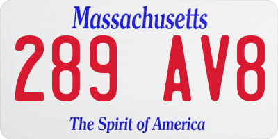 MA license plate 289AV8