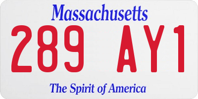 MA license plate 289AY1
