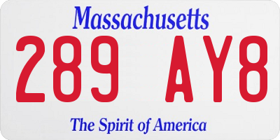 MA license plate 289AY8