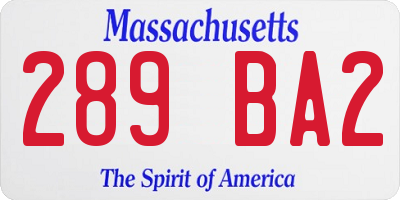 MA license plate 289BA2