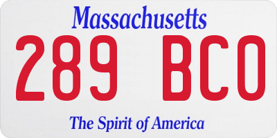 MA license plate 289BC0