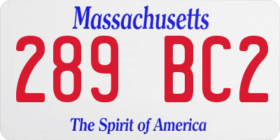 MA license plate 289BC2