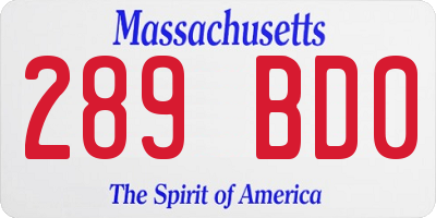 MA license plate 289BD0
