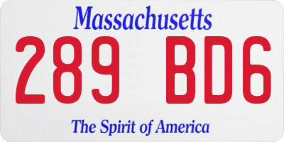 MA license plate 289BD6