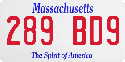MA license plate 289BD9