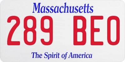 MA license plate 289BE0
