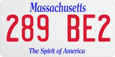 MA license plate 289BE2